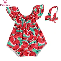 newborn summer clothes baby girls romper infant watermelon clothing bodysuit jumpsuit headband s girls outfits playsuit