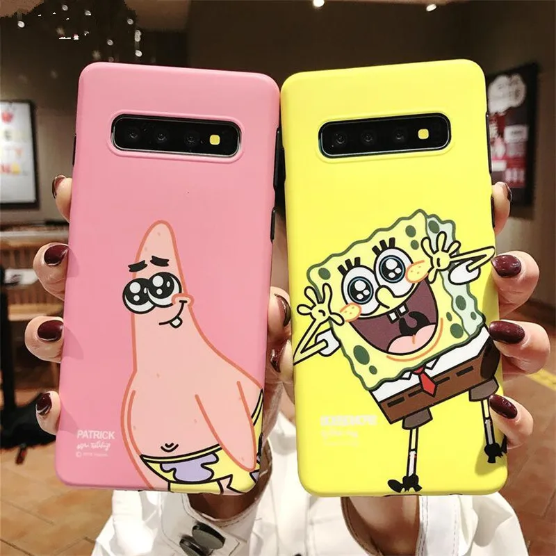 DISCASE Cute Patrick Star Krabs Spongebob Stars Soft Case For Samsung Galaxy S10 S8 S9 Plus Note 8 9 Cartoon Cover |