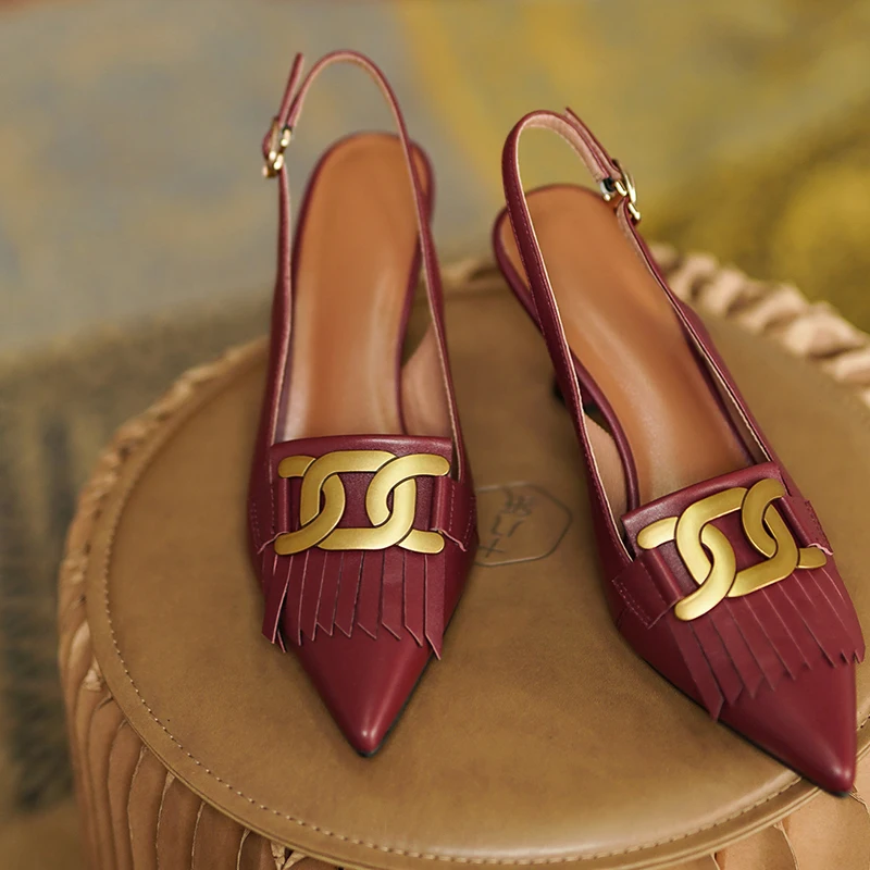 

Women's high heels Stiletto stiletto heels with pointed toes and metallic buttons banquet weddingWomen's shoes at work 2021 New
