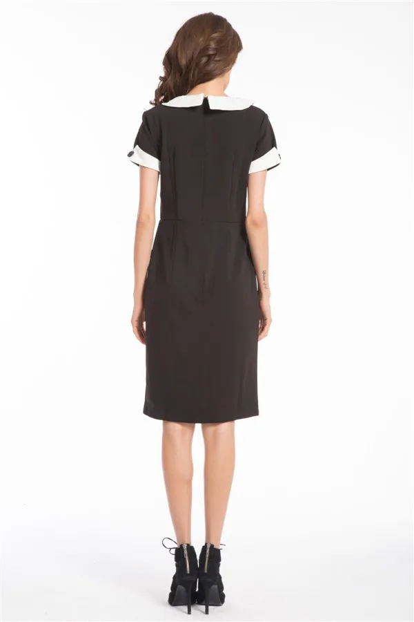 Черное женское винтажное облегающее платье-карандаш в стиле ретро высокие