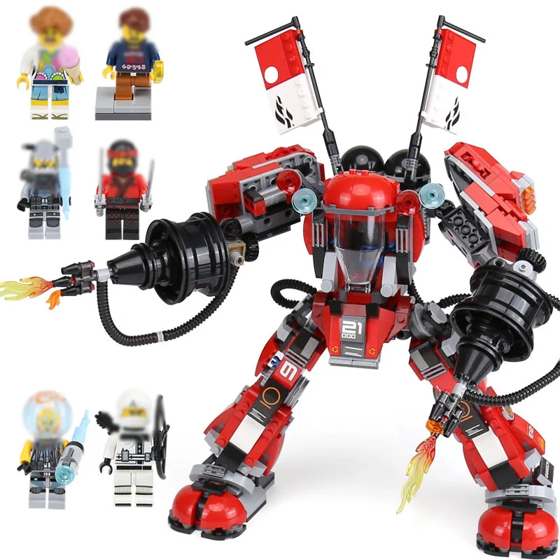 

Machine armor Fire Mech Model Red Robots Flame Building blocks bricks 70615 Educational toy