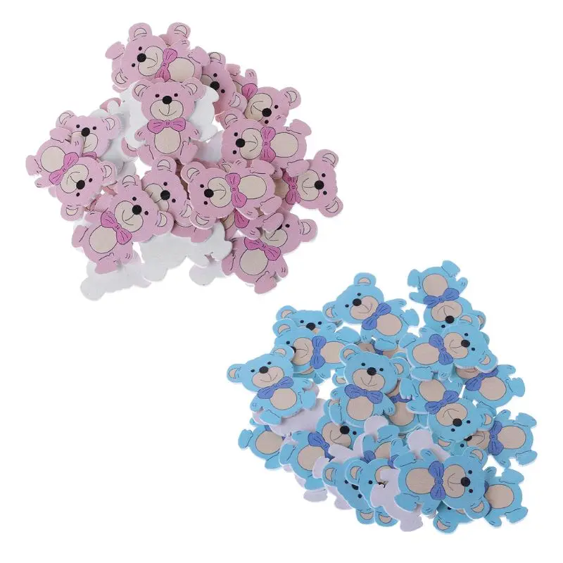 25 шт. лазерная резка деревянные украшения красочные медвежонок ремесло