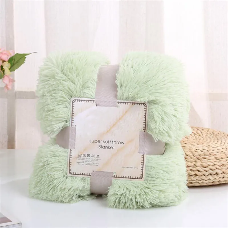 Трехразмерное мягкое теплое однотонное плюшевое одеяло для дивана фланелевое