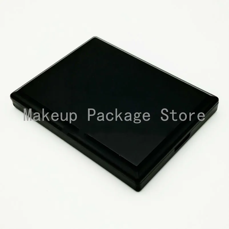 

10pcs 8 Grids Empty Rectangular Matt Black Cosmetic Eyeshadow/Lip Balm Case with Aluminum pan & Mirror Makeup Blush Compact