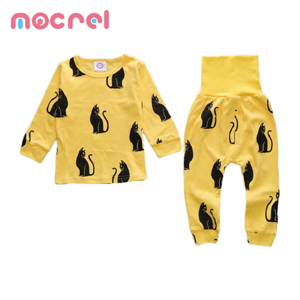 

Spring And Autumn Outfit Child Underwear Suits High Waist Abdomen Leisurewear Baby Long Johns Pajamas Newborn Baby Boy Clothes