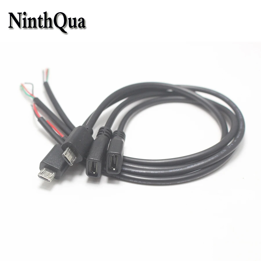 

1pcs 5P MIcro usb with 2core or 4core 30cm 22AWG Cable Charging Data Line Single Head Connector DIY Repair for Phone Car Toy