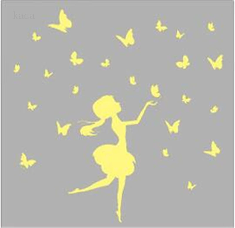 3D Волшебная бабочка светящиеся наклейки украшение для детской комнаты на стену