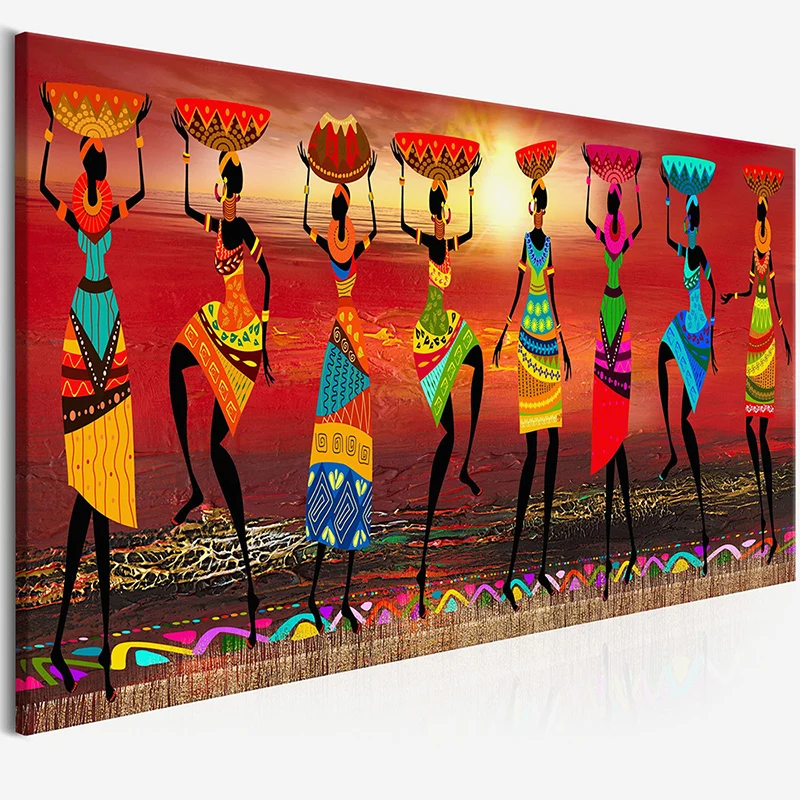 

Cuadros Etnicos Tribal Art Paintings African Women Dancing Oil Painting Picture for Living Room Canvas print Home Decor