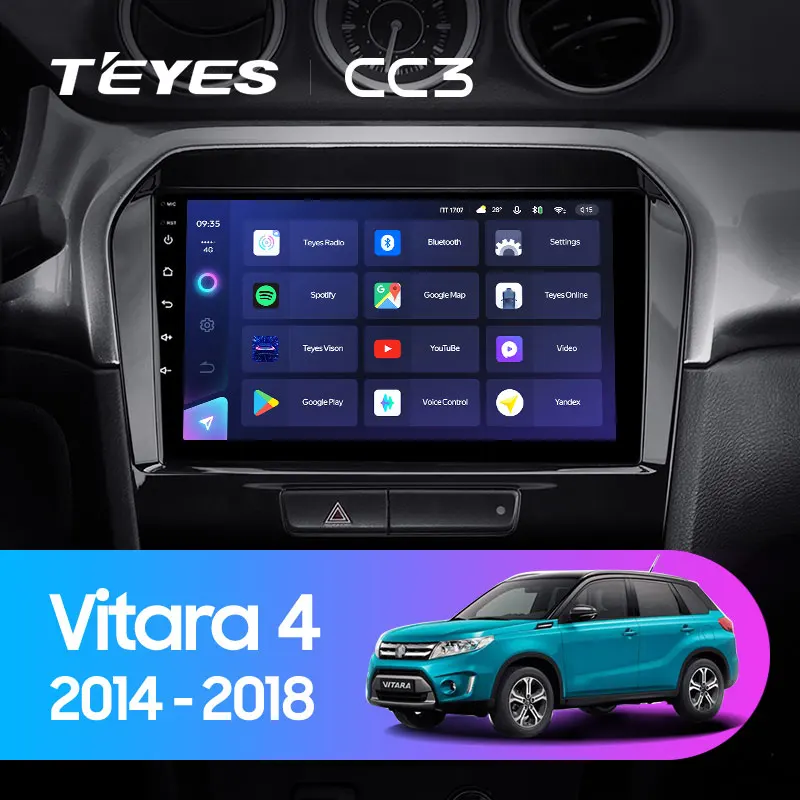 TEYES CC3 Штатная магнитола For Сузуки Витара 4 Suzuki Vitara 2014 - 2018 до 8-ЯДЕР 6 + 128ГБ 27EQ DSP