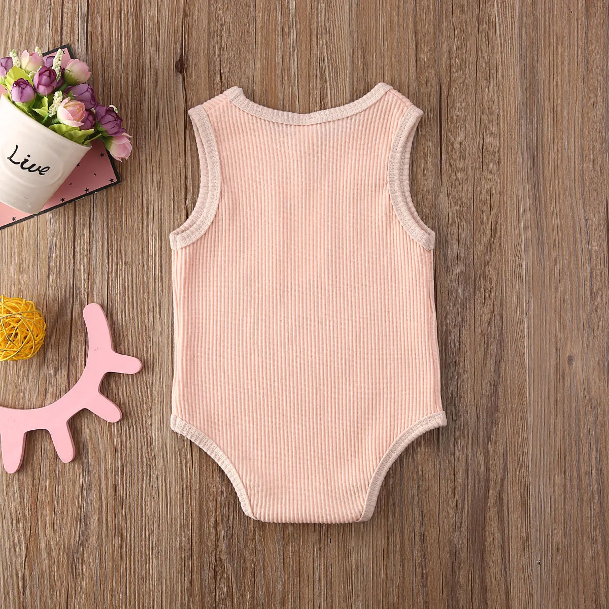 

Newborn Infant Baby Girl Boy Romper Solid Soft Knitted Jumpsuit Sleeveless Summer Toddler Baby Costumes 3-24M
