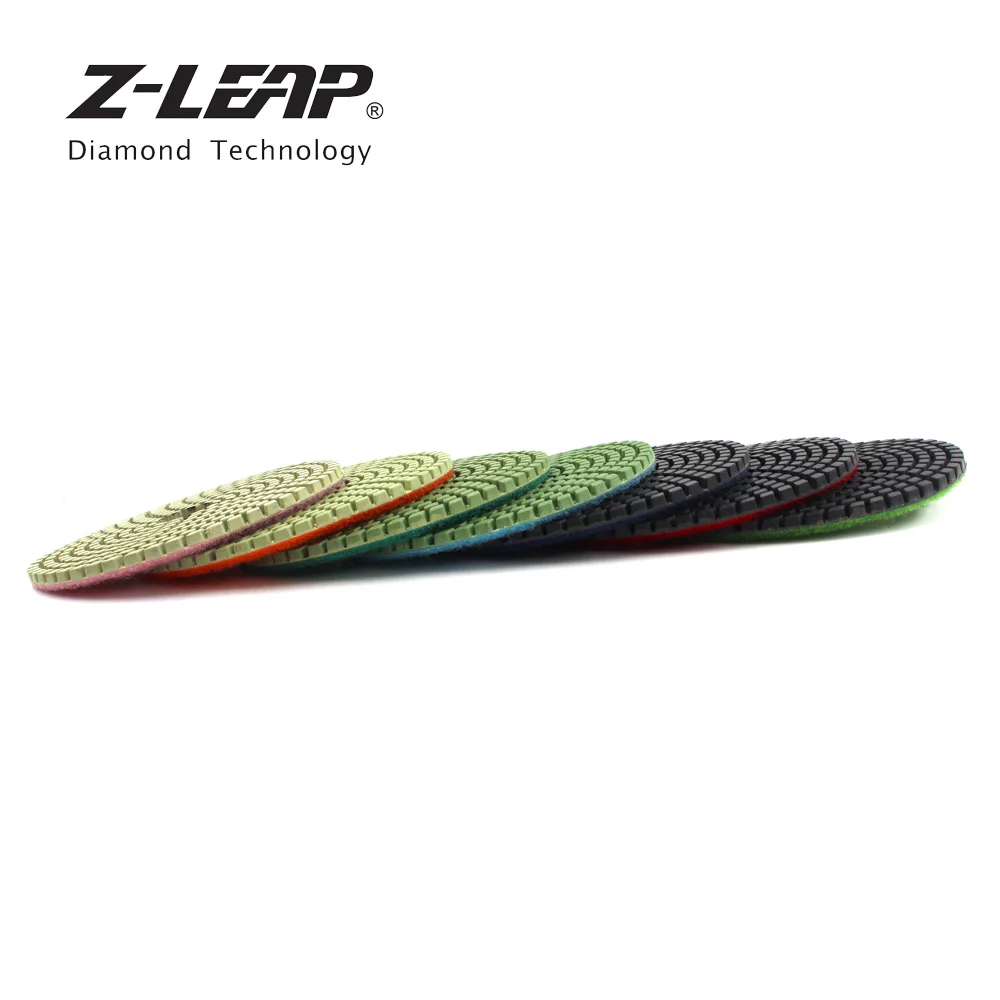 Z LEAP 7 шт./компл. 4 дюйма Алмазный Полировочный диск колодки Гранит Мрамор