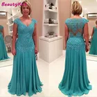 Женское платье для матери невесты, ТРАПЕЦИЕВИДНОЕ шифоновое платье с рукавами-крылышками и аппликацией, официальное длинное платье для матери жениха на свадьбу, 2021