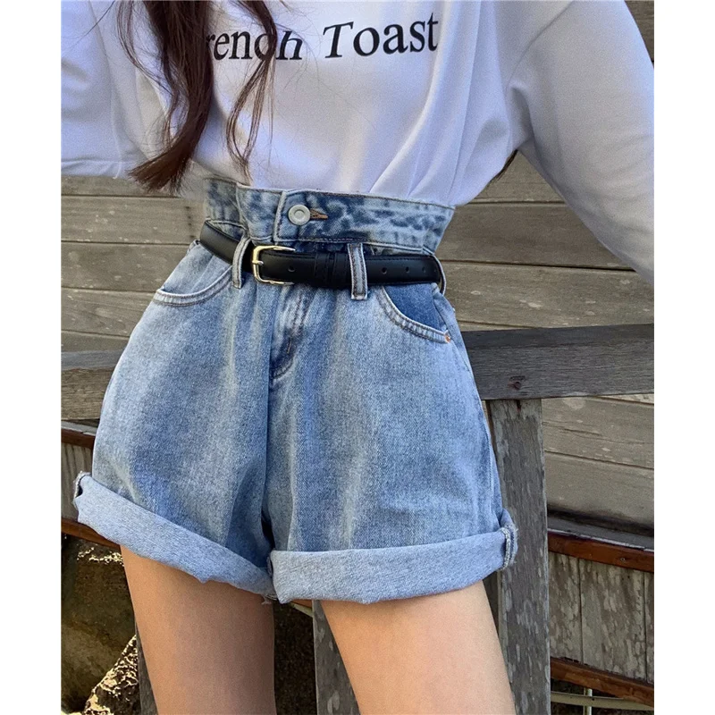 Модные свободные облегающие джинсы в стиле ретро женские летние шорты с