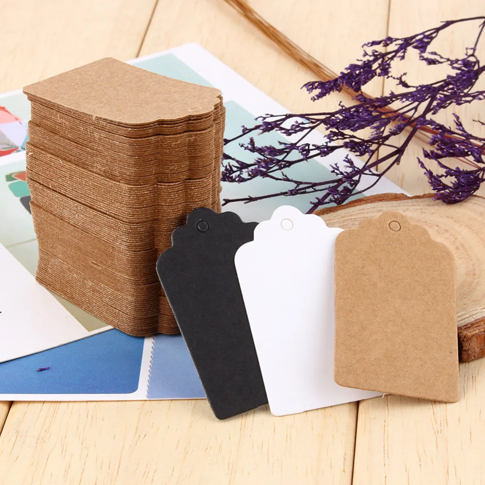 100 шт крафт-бумага этикетка голова этикетка внимание к празднику DIY пустые этикетки для цены на день рождения Свадебная вечеринка бумажные открытки Подарочные принадлежности