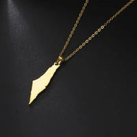 my shape palestine israel map pendant necklaces for women men hebrew language stainless steel necklace choker fashion jewelry