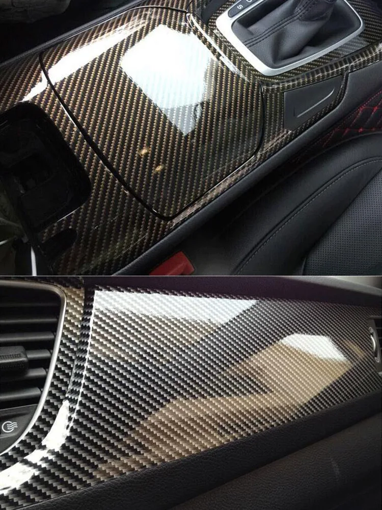 Автомобильная наклейка 5D пленка для салона углеродное волокно 50*200 управления
