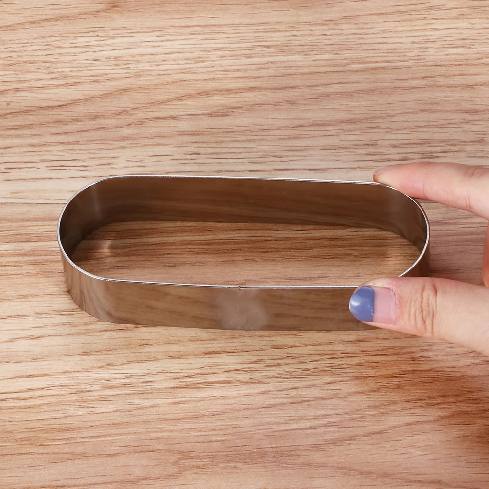 1 шт. мини серебряная нержавеющая сталь металлическая длинная овальная форма для