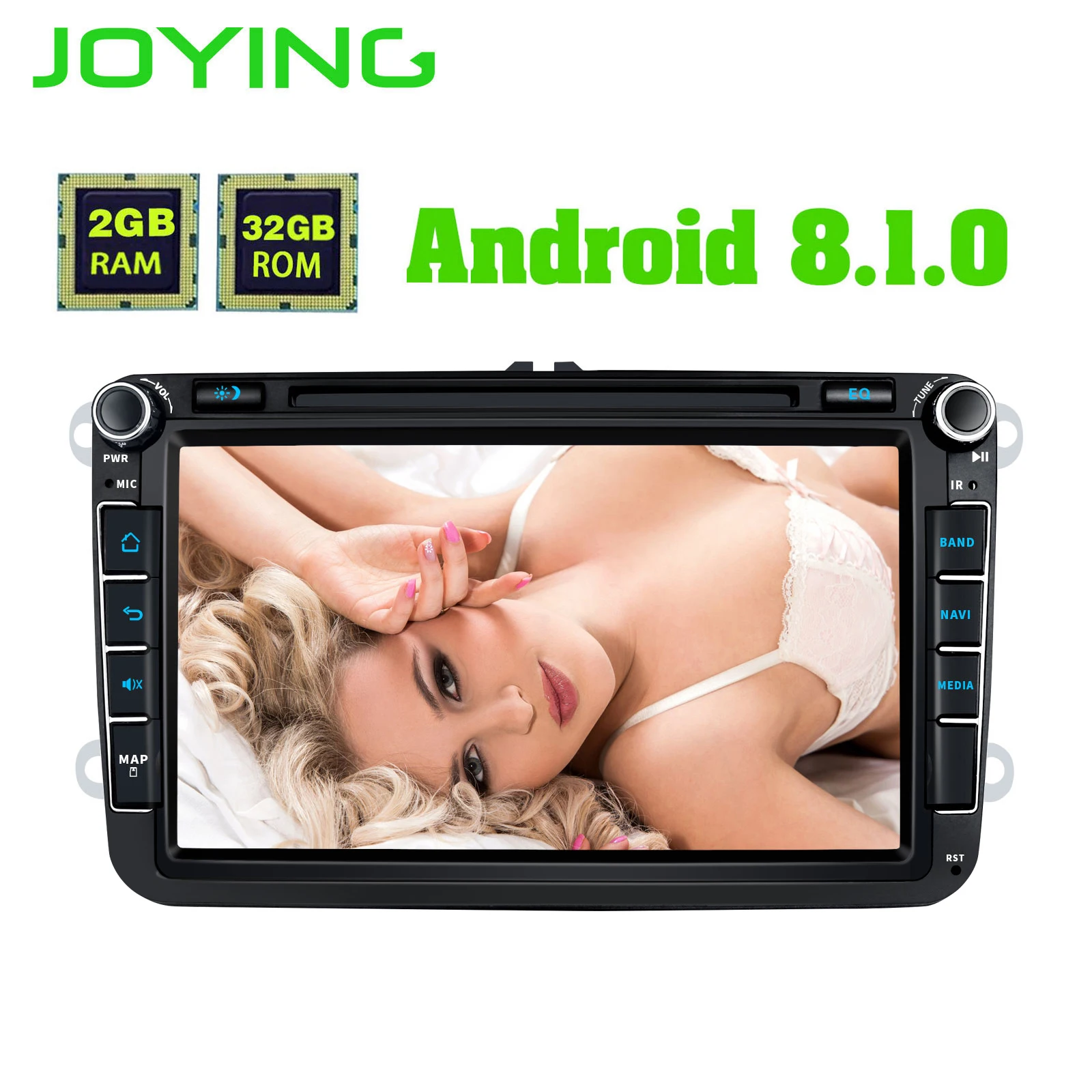 Joying Зеркало Ссылка двойной 2 Din Android Авторадио автомобиля нет DVD плеер USB для VW Skoda