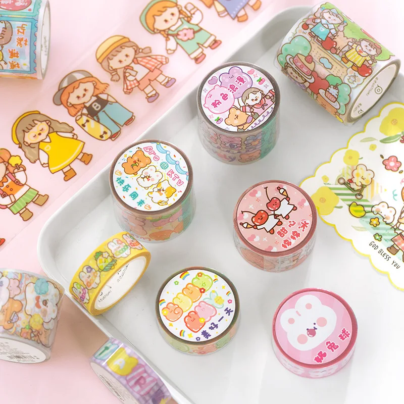 

1pcs/1lot Decorative Adhesive tapes Hand drawn cute cartoon diary Scrapbooking DIY Paper Scrapbooking Stickers 3m