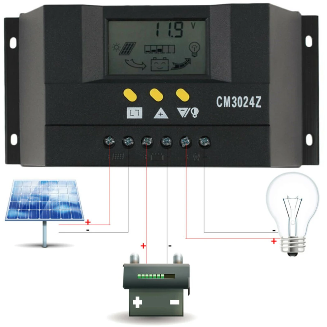 

ABS Solar controller Regulator Genetator Charge Mode 12V/24V Electrical Supplies 180 mm*48 mm*90Mm Durable