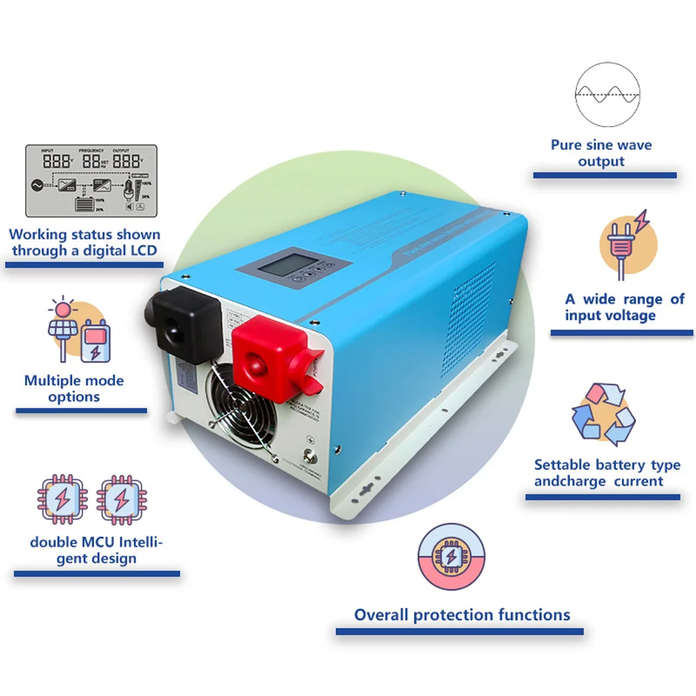 3000 Вт ветер/Солнечная энергия инвертор DC 12V24V48V к AC 230V AC110V Чистая синусоида