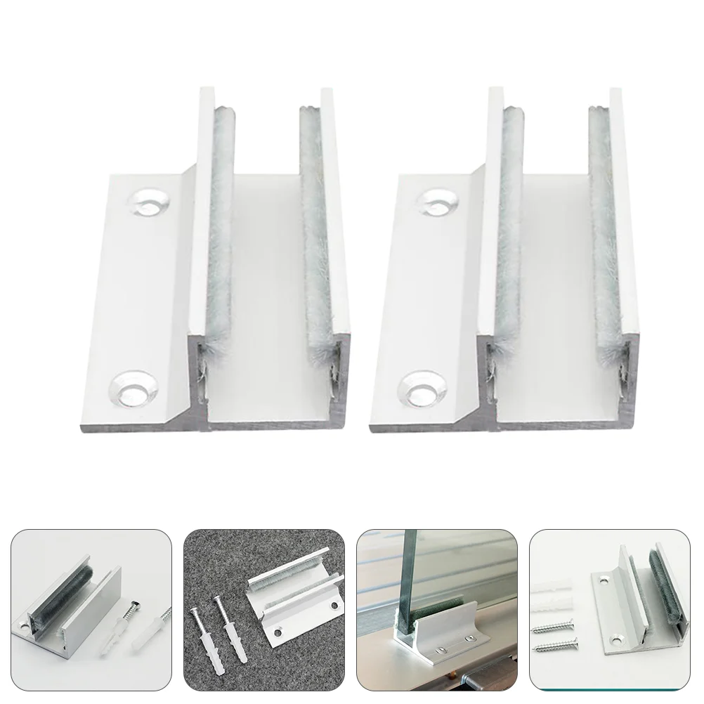 

2pcs Sliding Door Bottom Floor Guide Aluminum Alloy Glass Door Roller Guide