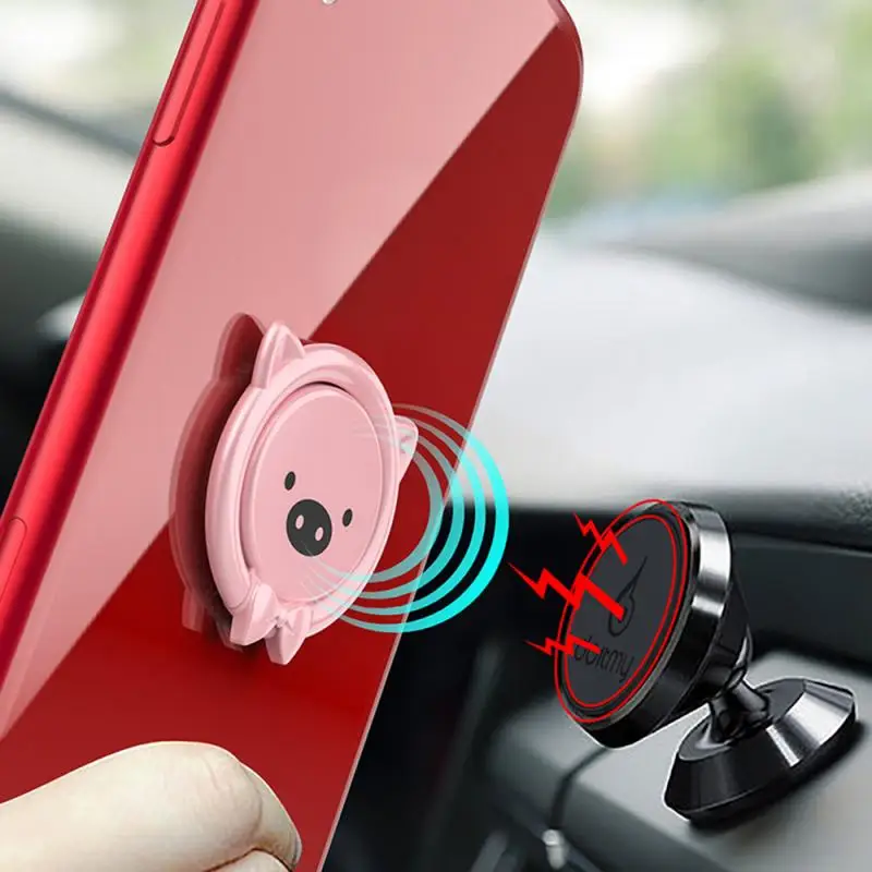 С рисунком из мультфильма стенд мобильный телефон держатель свинья магнитное