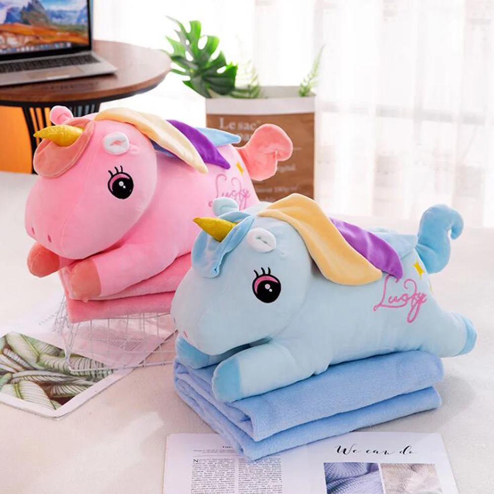 

Unicorn Pillow Plush Toy Air Conditioner Blanket For Girl Birthday Gift