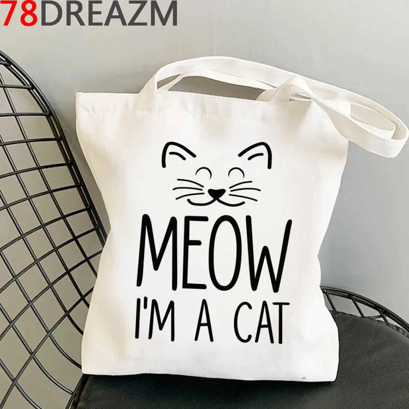 

Cat shopping bag shopper eco shopping tote bag fabric bolsas reutilizables custom