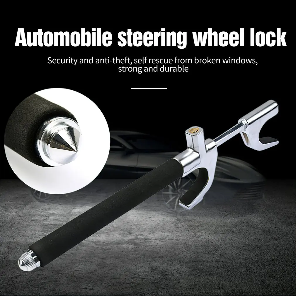 

Lock Steering Wheel Safety Lock Car Anti-theft Lock Adjustable Retractable Self-defense Vehicle Broken Window