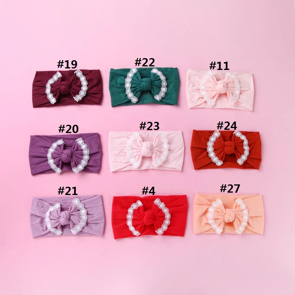 Повязка На Голову Нейлоновая широкая с бантом для девочек 27 шт./лот | Детская