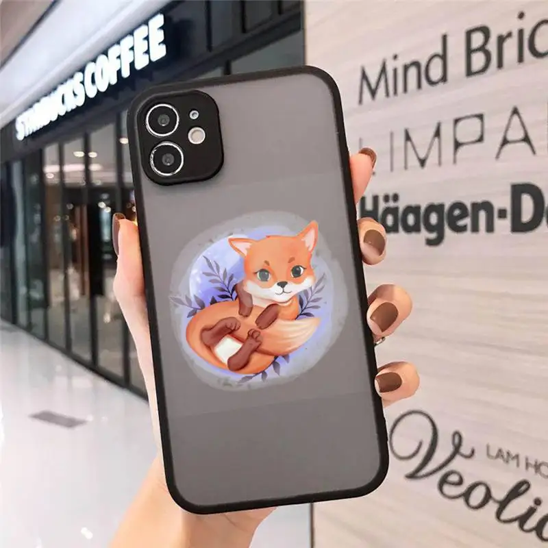 

cute animal fox Phone Case matte transparent For iphone 7 8 11 12 plus mini x xs xr pro max cover