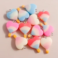 10pcs lovely girls resin candy heart lollipop charms pendant for drop earring keychain bracelets diy jewelry making accessories