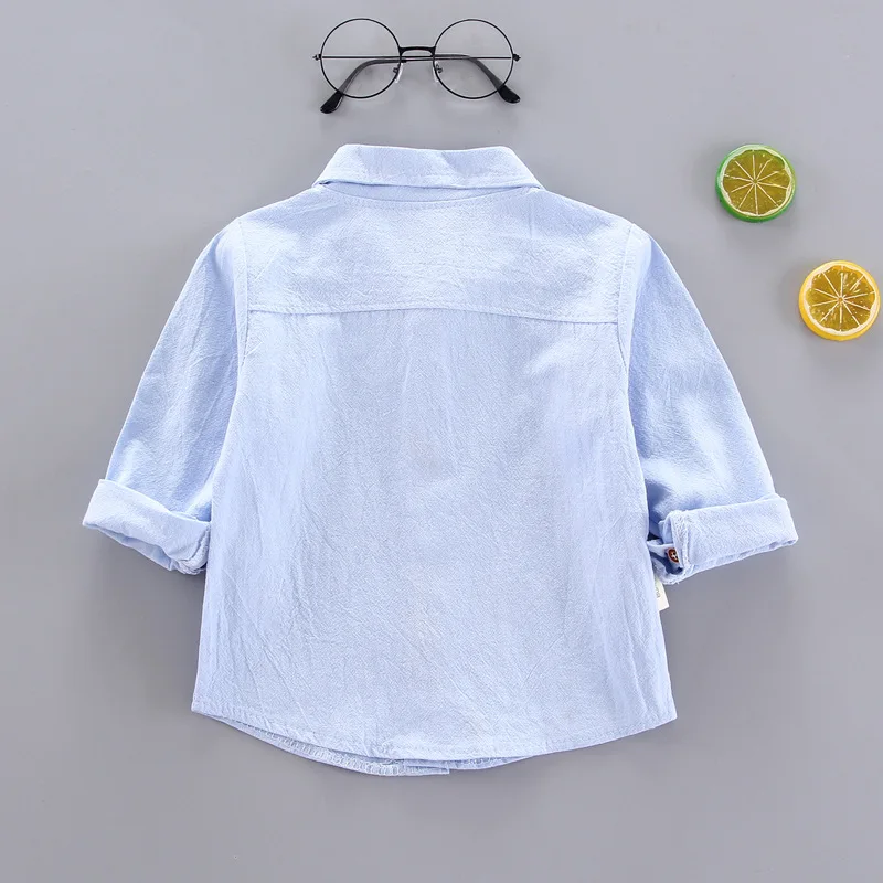 Рубашка с длинным рукавом для мальчиков хлопковая тонкая детская одежда на весну