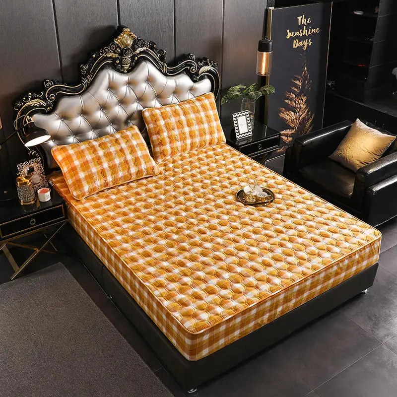 Утолщенная стеганая простыня для кровати наматрасник чехол теплый мягкий