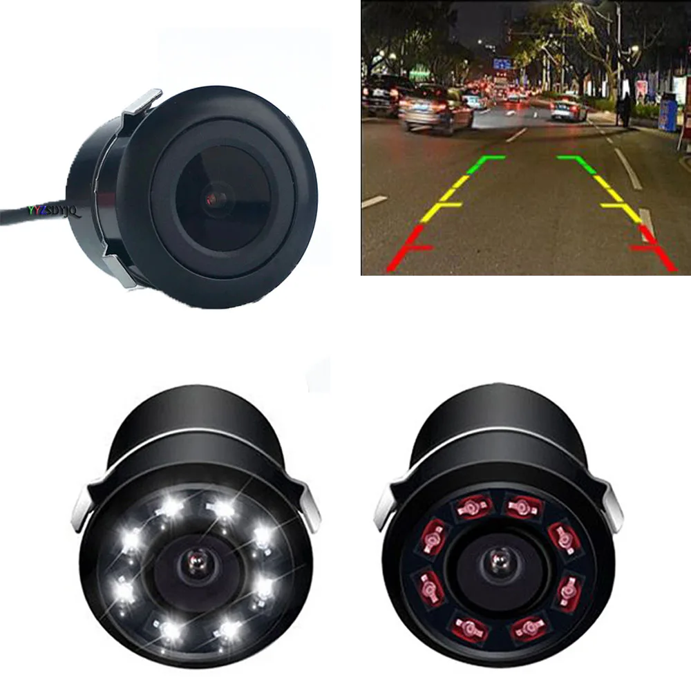 Car Rear View Camera Universal 8 LED IR Night Vision Backup Parking Reverse Camera Waterproof 170 Wide Angle HD Color Image