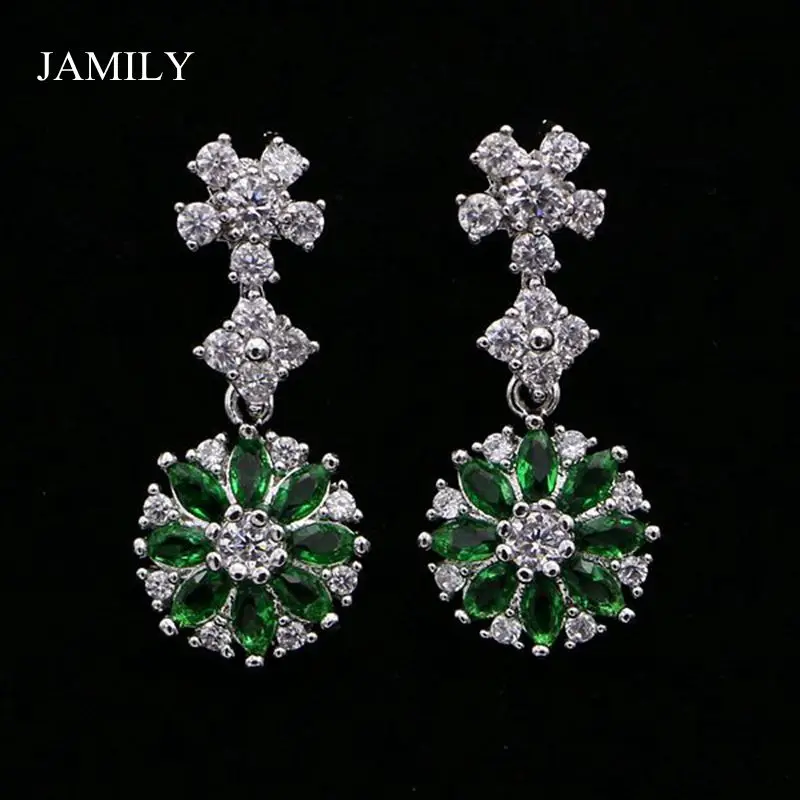 Элегантные ювелирные изделия из стерлингового серебра 925 пробы зеленые