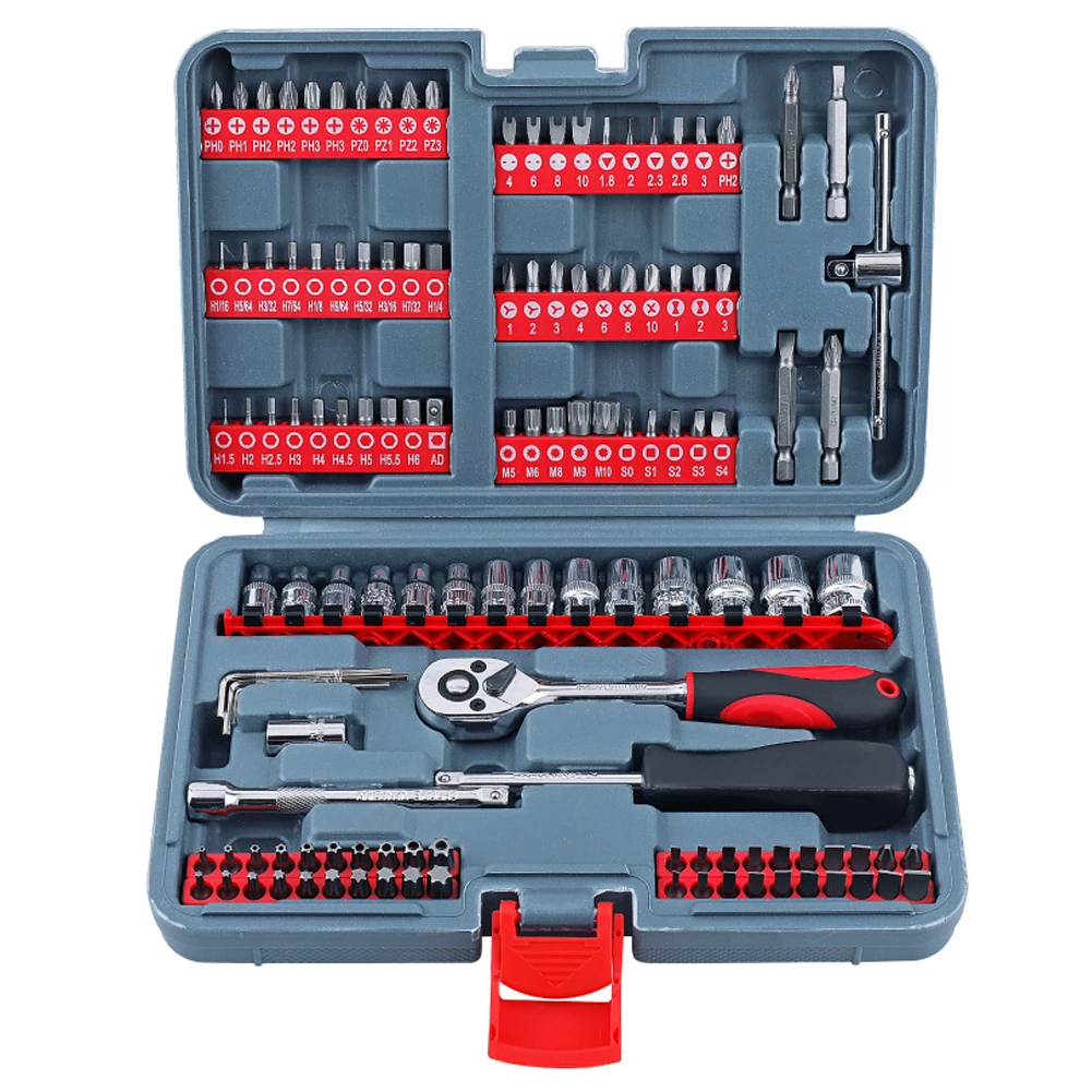 

126pcs Tiger Wrench Tools Universal Key Ratchet Wrench Socket Bit Torx Wrench Furniture Car Repair Spanner Toolbox Hand Tool