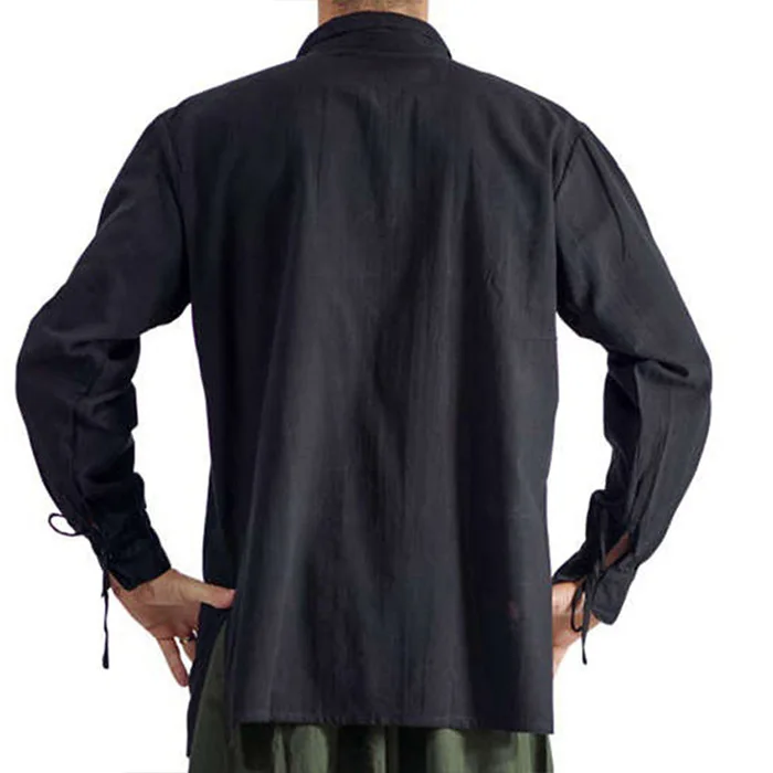 

2020 Men Medieval Medieval Renaissance Grooms Pirate tunic top Larp Costume lace up Middle Aged Shirt Viking Cosplay Top