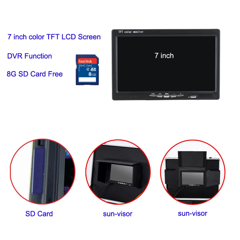 7 дюймов Цвет TFT-LCD инспекции канализации видео Камера используется для трубы
