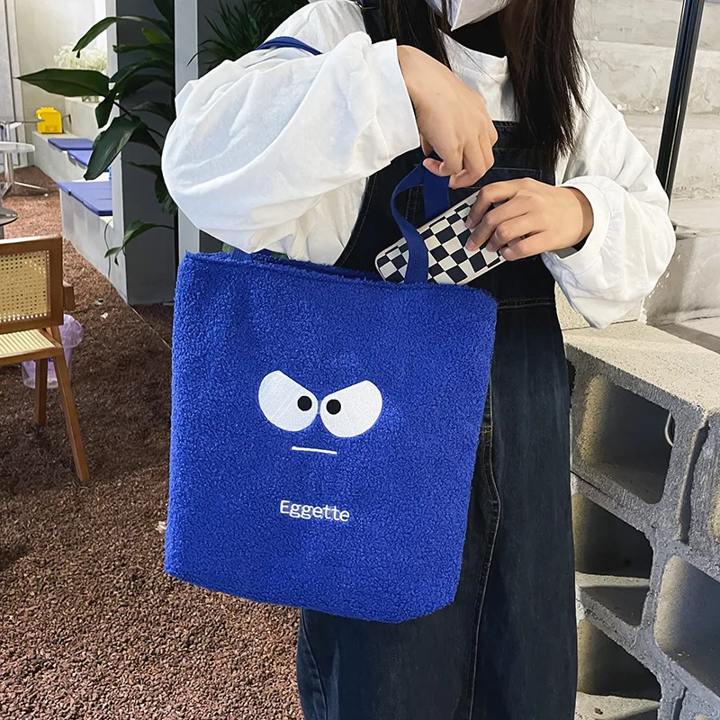 

New 2022 Fashion Plush Bag Women Funny Emoji Handbags Women Bags Large-capacity Shoulder Bag Girls Shopper Bag Book Bag Tote Bag