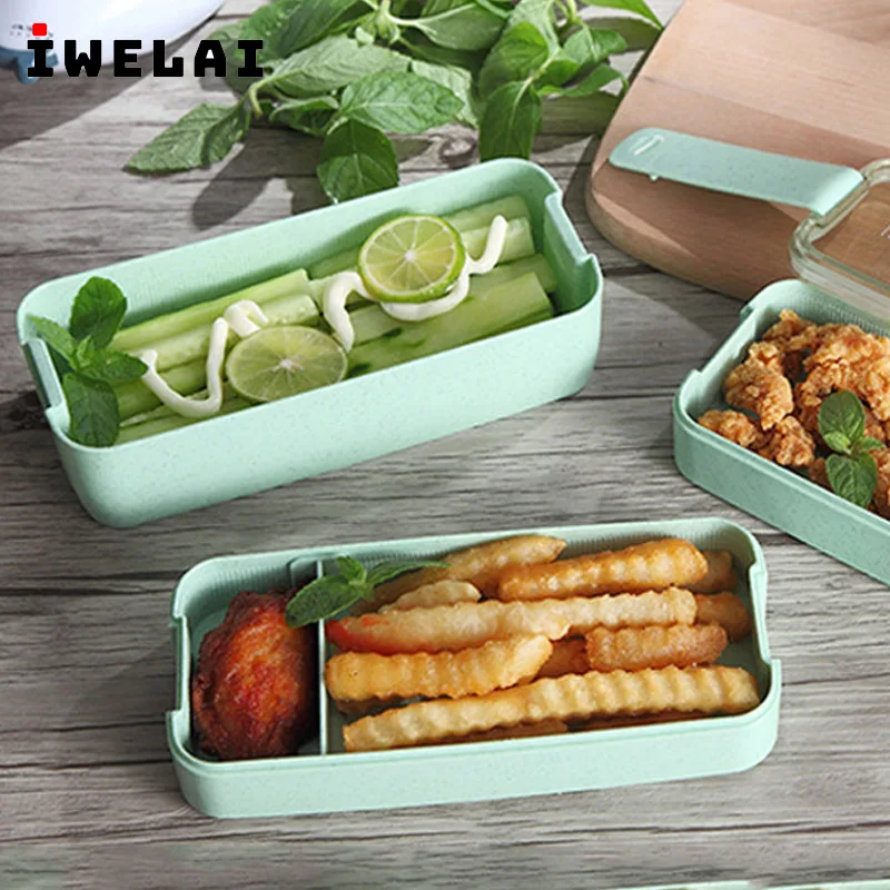 900 мл Портативный Ланч бокс из здорового материала 3 слойные коробки пшеничной