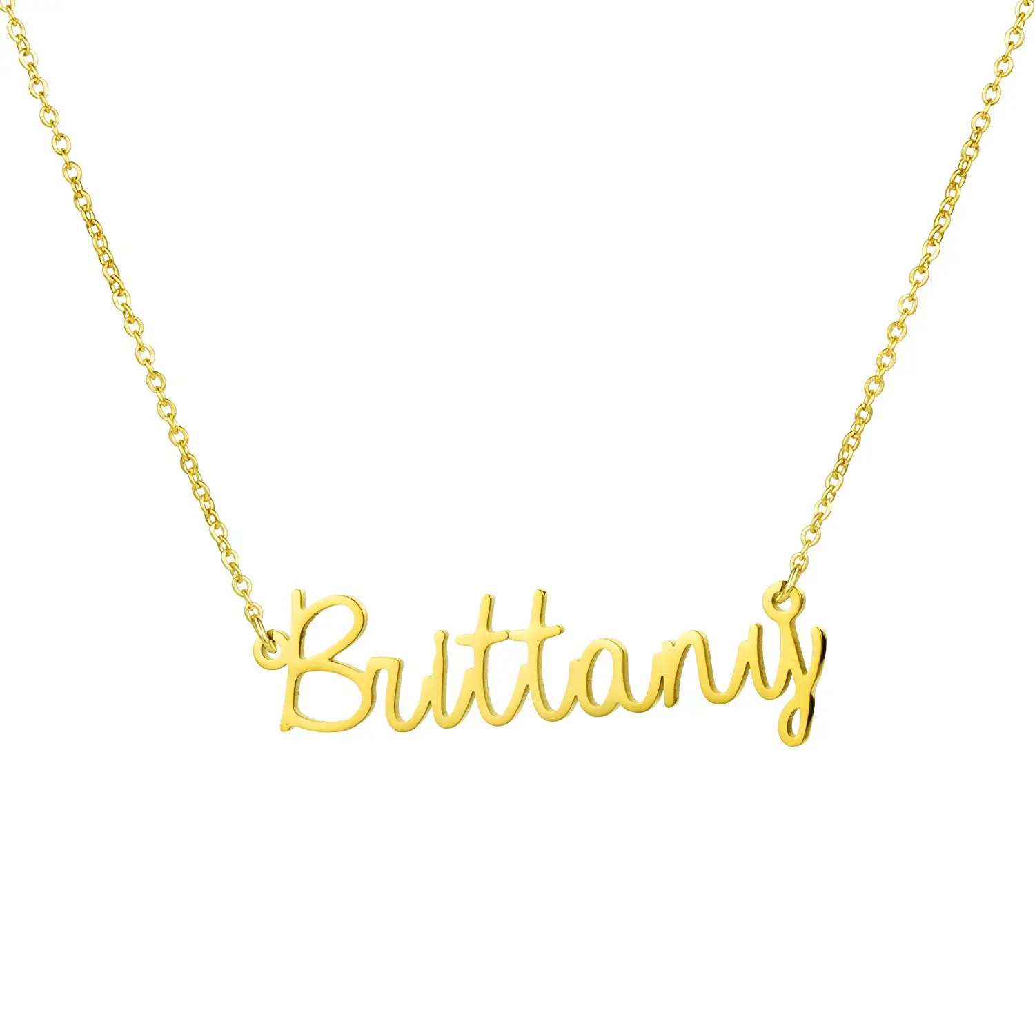 

Gold Color Personalized Letter Necklace Long Chains Couple Necklaces Custom Name Jewelry