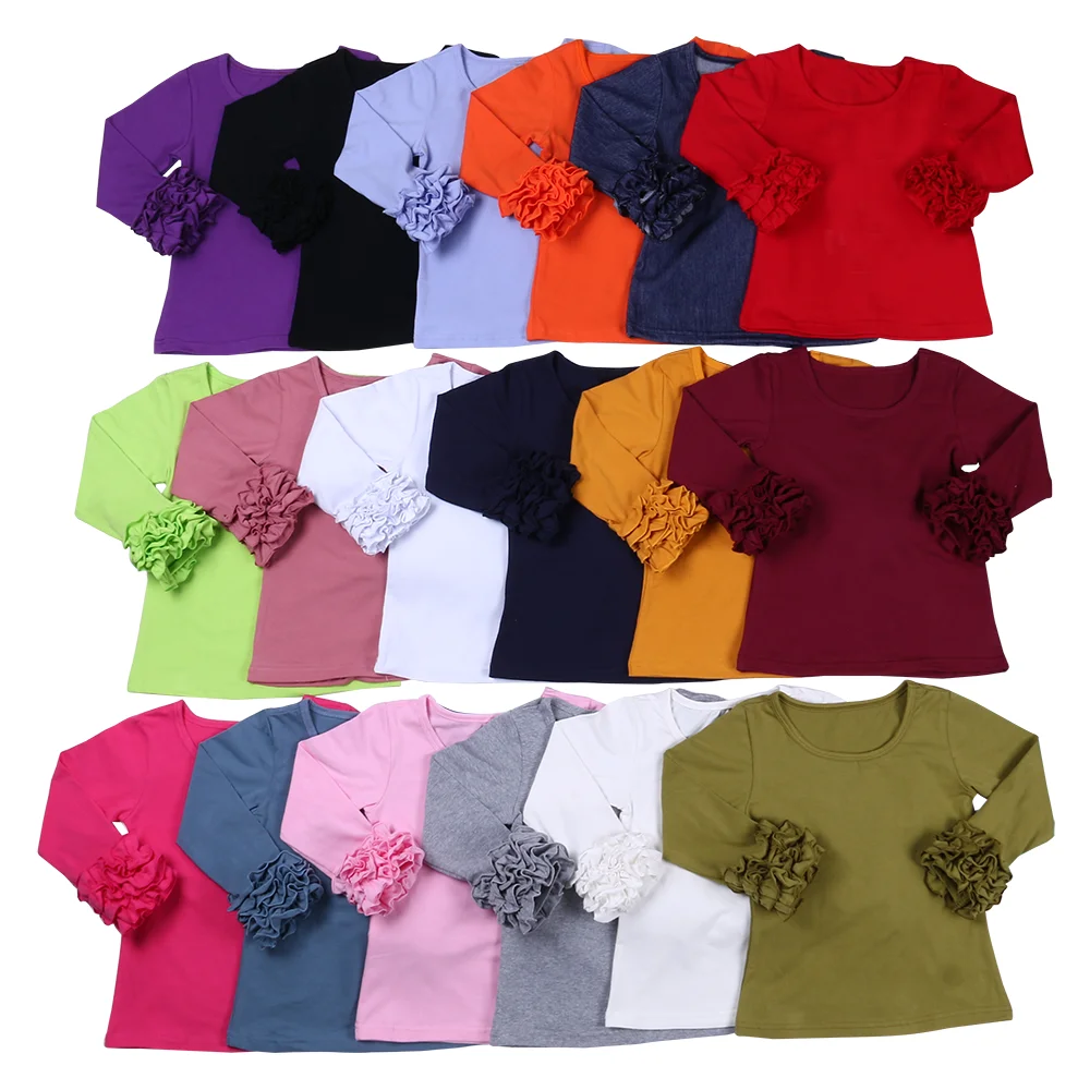 100% хлопковая одежда для детей осенне-зимние рубашки девочек топ футболка рубашка