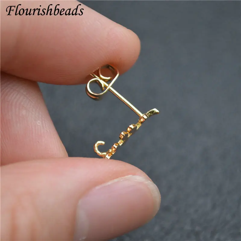 30 шт. металлические серьги-гвоздики в форме листа | Украшения и аксессуары