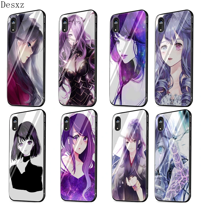 Стеклянный чехол для телефона из ТПУ стекла Apple iPhone 5 5S SE 6 6S 7 8 Plus XR X XS Max аниме с