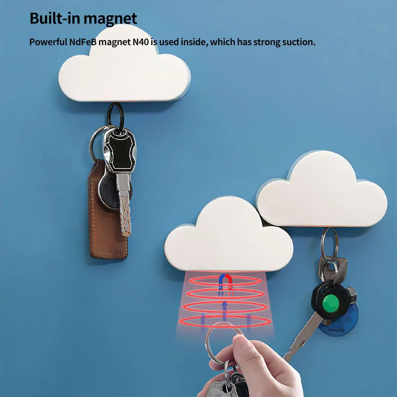 

Горячая Распродажа Creative Cloud Форма Магнитный магниты настенный держатель ключа ключей надежно домашнего хранения держатель 2021 Новый