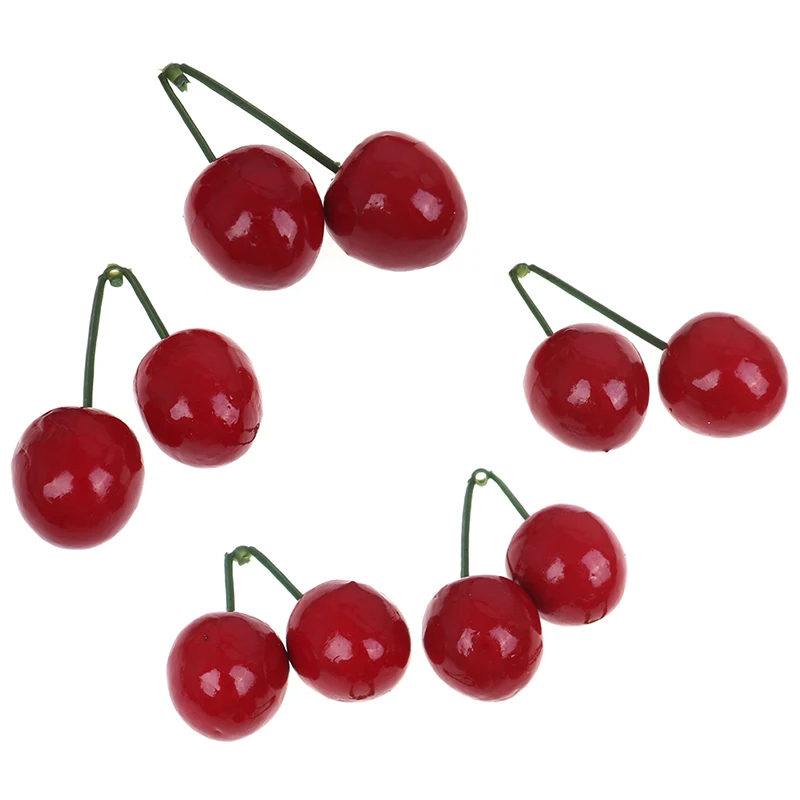 Новинка 5 пар забавных кухонных игрушек 2 см мини поддельные пластиковые фрукты