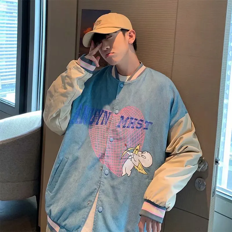

Early autumn corduroy jacket male ins tide spring and autumn 2021 new Korean style chic loose American retro baseball uniform