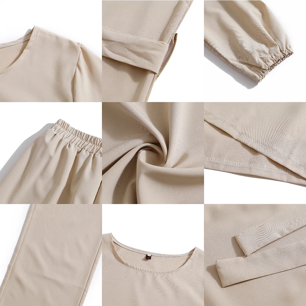Eid комплекты для мусульман из двух частей турецкие топы и штаны Vetment Femme Hijab платье